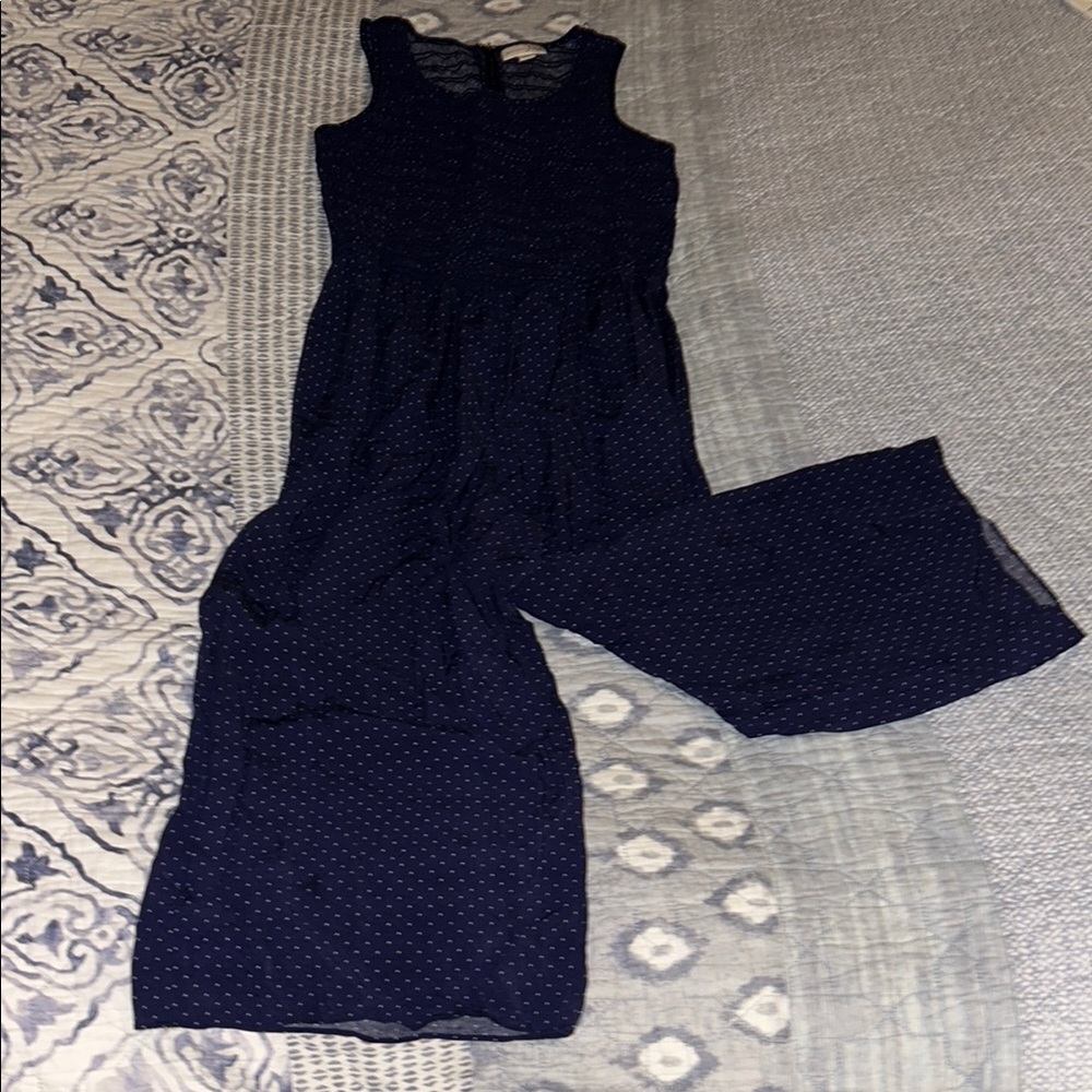 Maison Jules Blue Jumpsuit with Wide-Leg Design